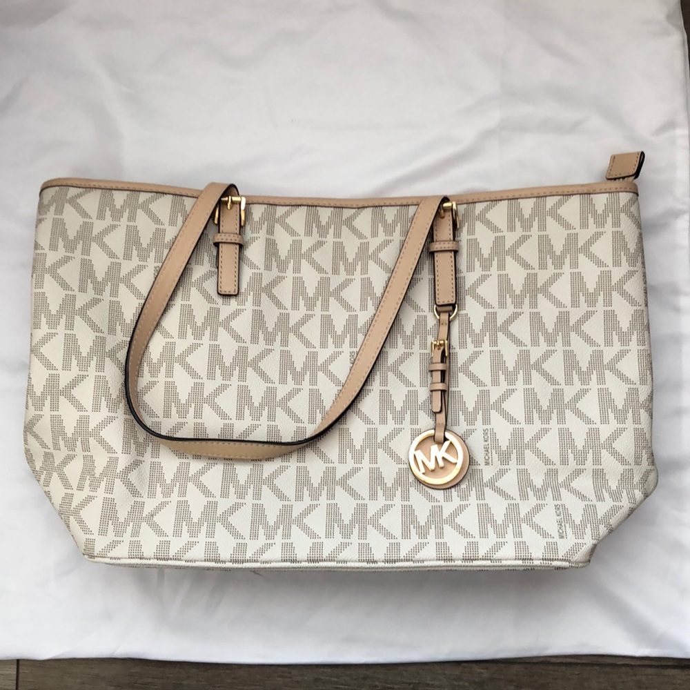 Michael Kors Jet Set Logo Monogram Tote Bag